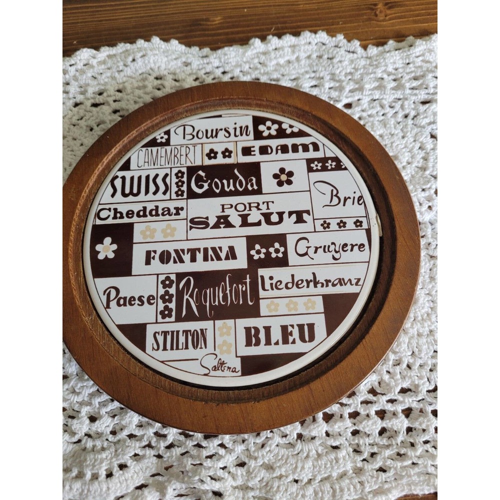 Saltera cheese Tile Wood Serving Tray Trivet